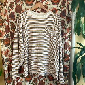 TOPSHOP long sleeve terry cloth striped shirt